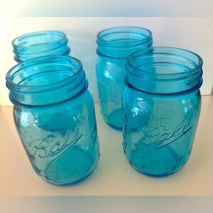 Ball Mason 4 Pint Glass Jars Blue Commemorative 100 Years American Heritage 1913
